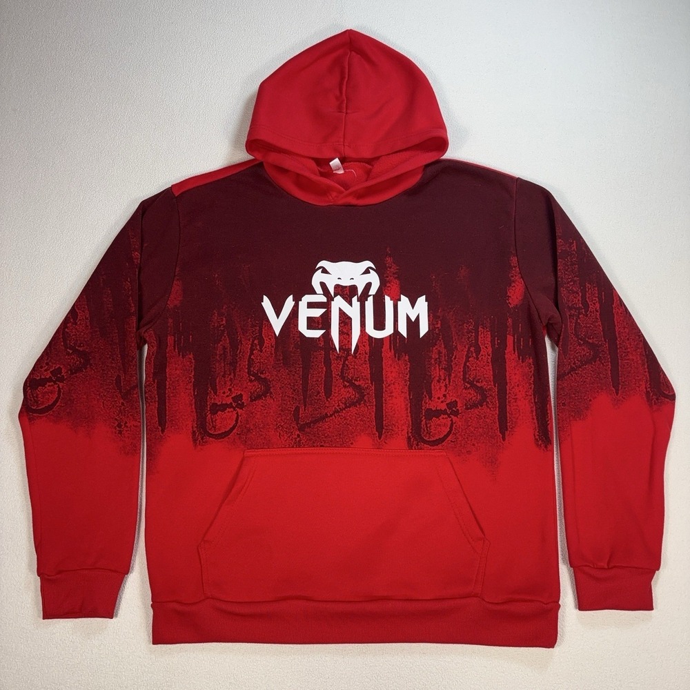 Venum Hoodie Men's XL Red Pocket Lightweight Fleece Sweatshirt UFC Pullover MMA